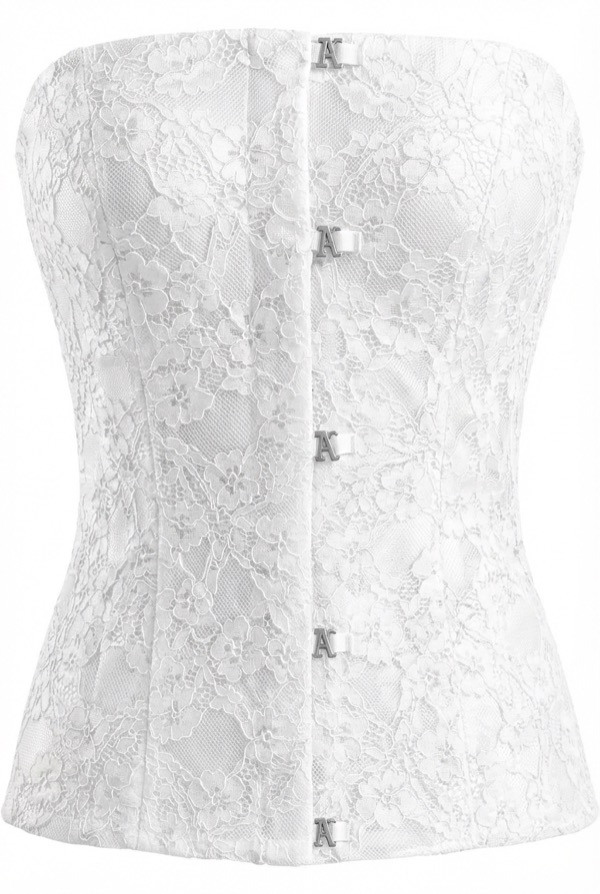 Lace Slim-Fit Vest 01 in White